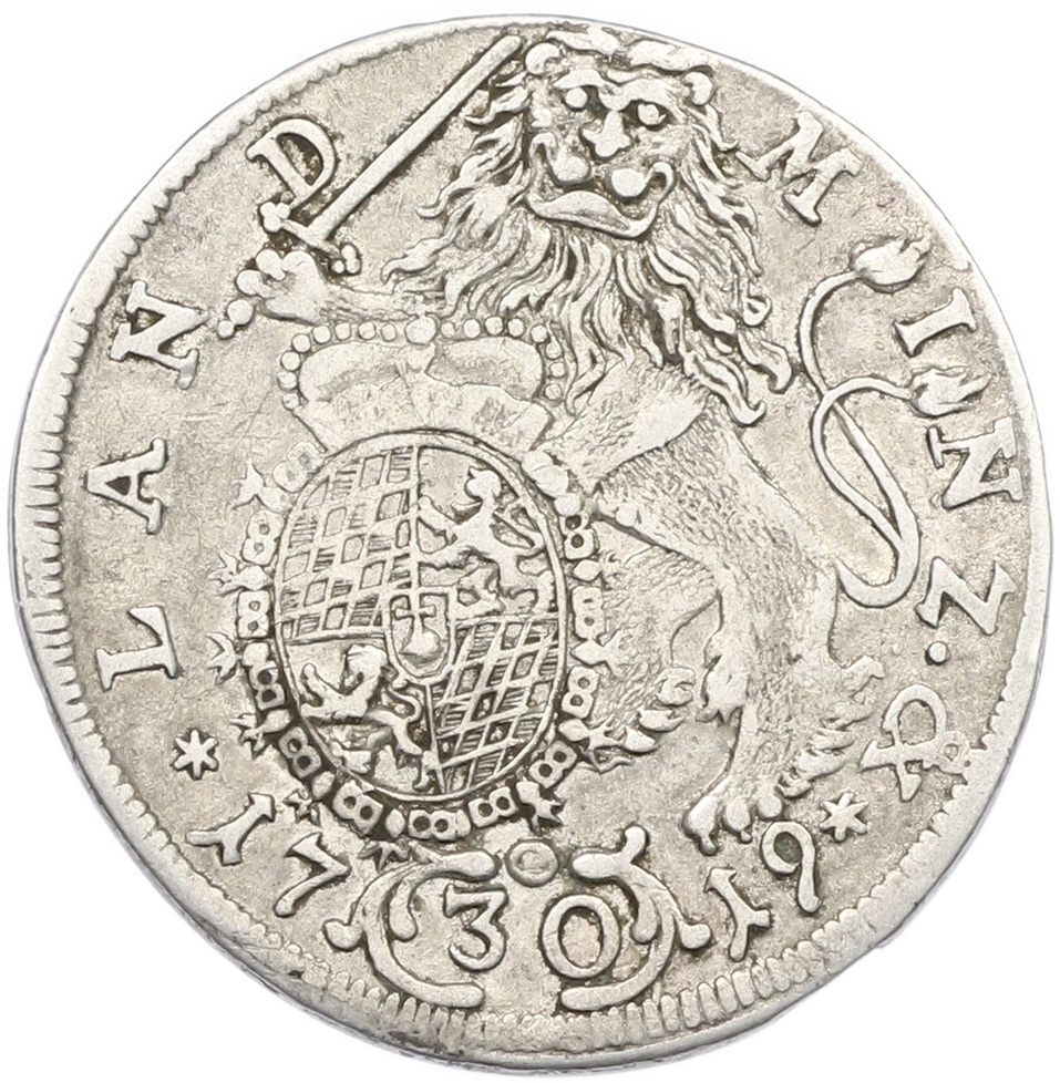 30 крейцеров 1719 года Бавария — Максимилиан II Эммануил — Фото №2