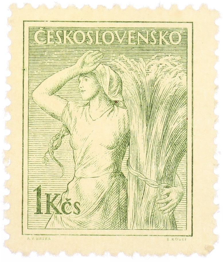 Почтовая марка 1 крона 1954 года Чехословакия — Фото №1