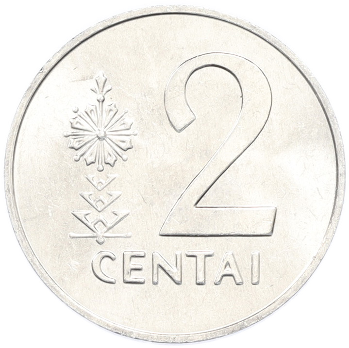 2 цента 1991 года Литва — Фото №2