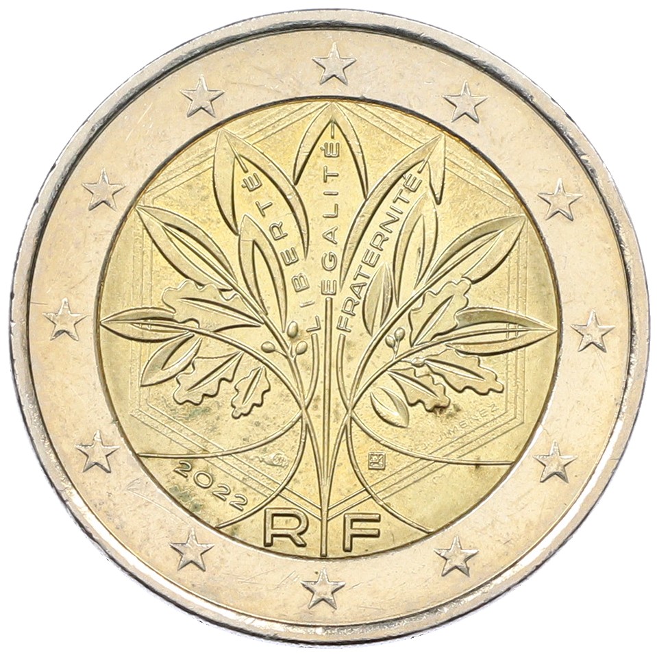 2 евро 2022 года Франция — Фото №1