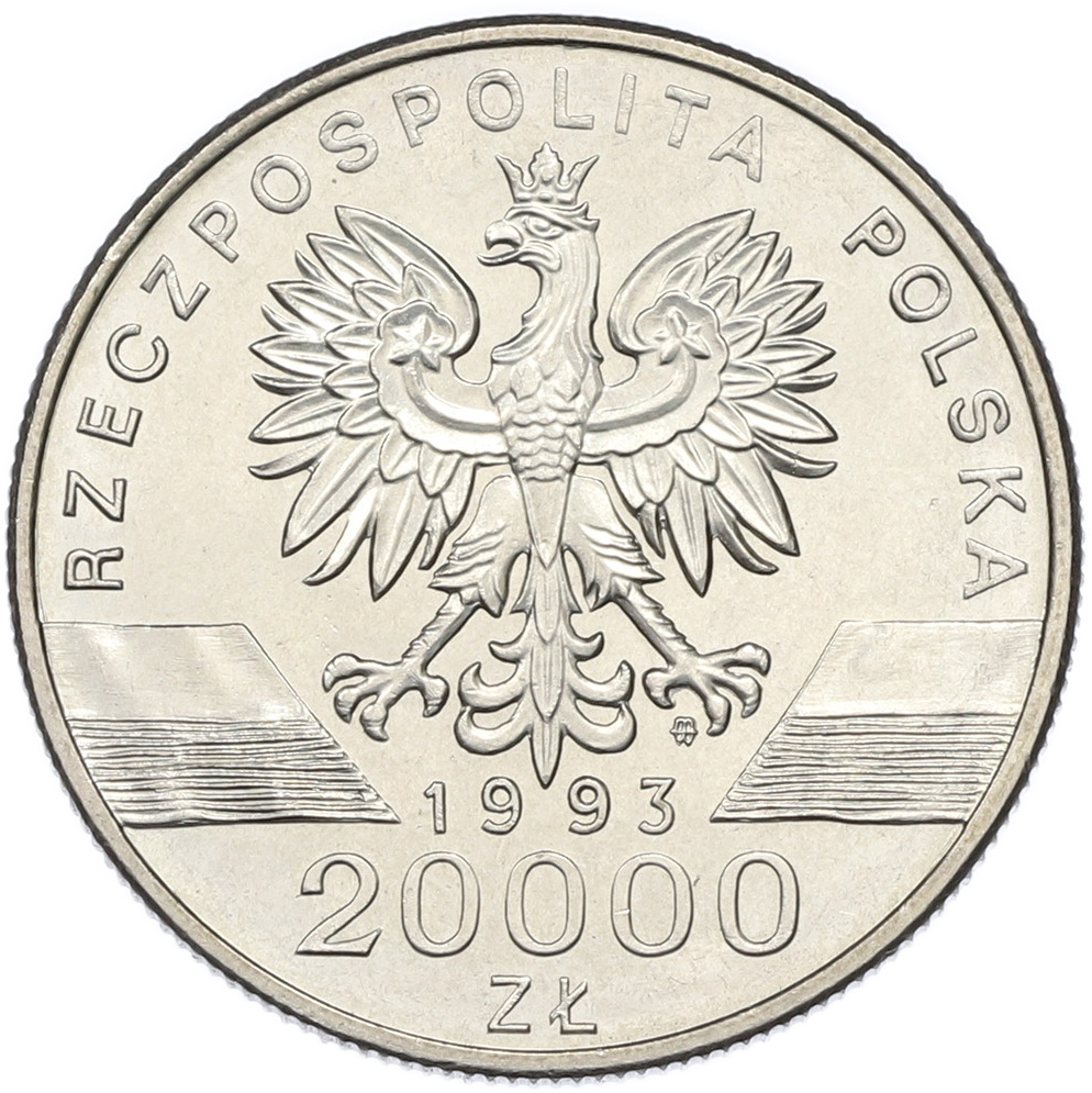 20000 злотых 1993 года Польша «Всемирная природа — Ласточка» — Фото №2