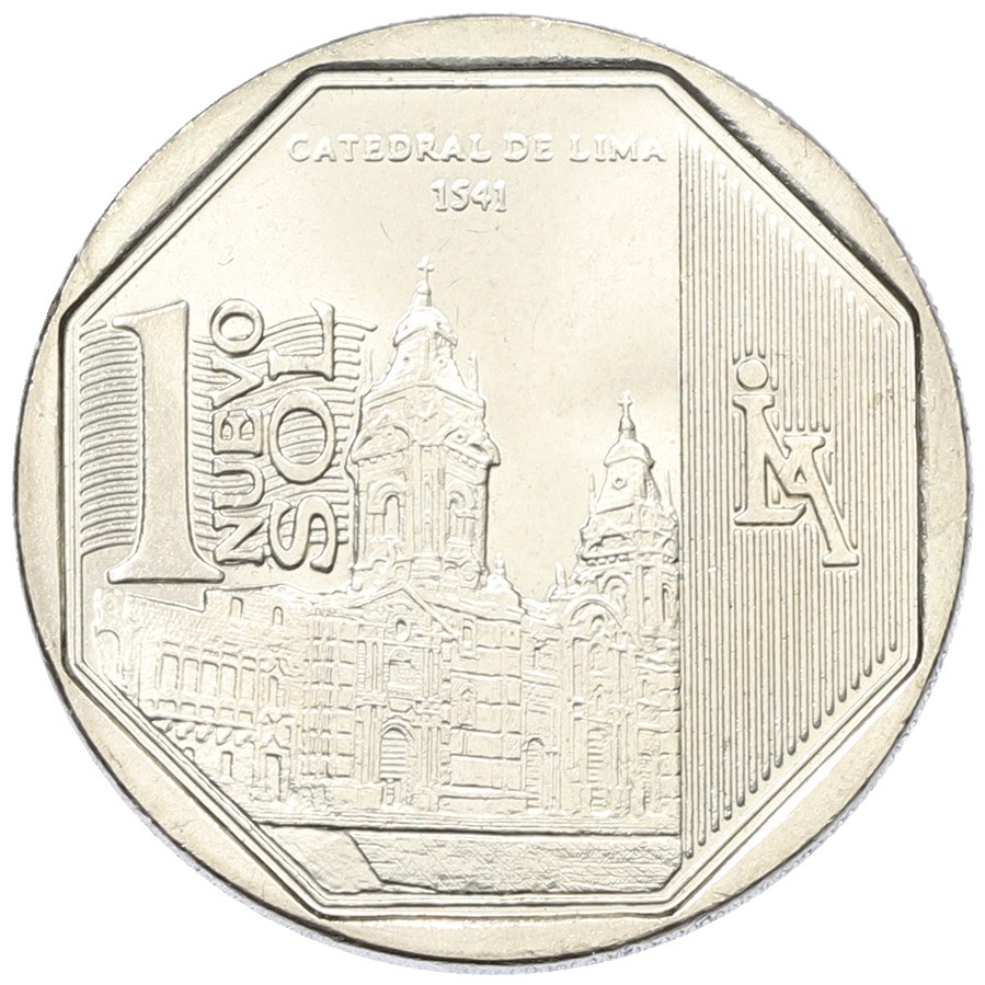 1 новый соль 2014 года Перу «Богатство и гордость Перу — Кафедральный собор Лимы» — Фото №1