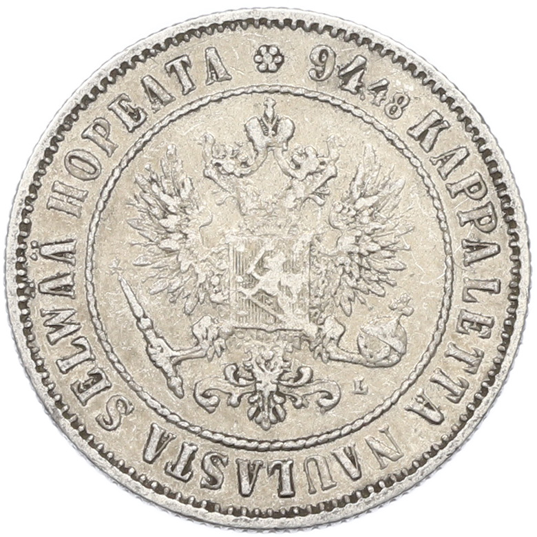 1 марка 1892 года Русская Финляндия — Фото №2