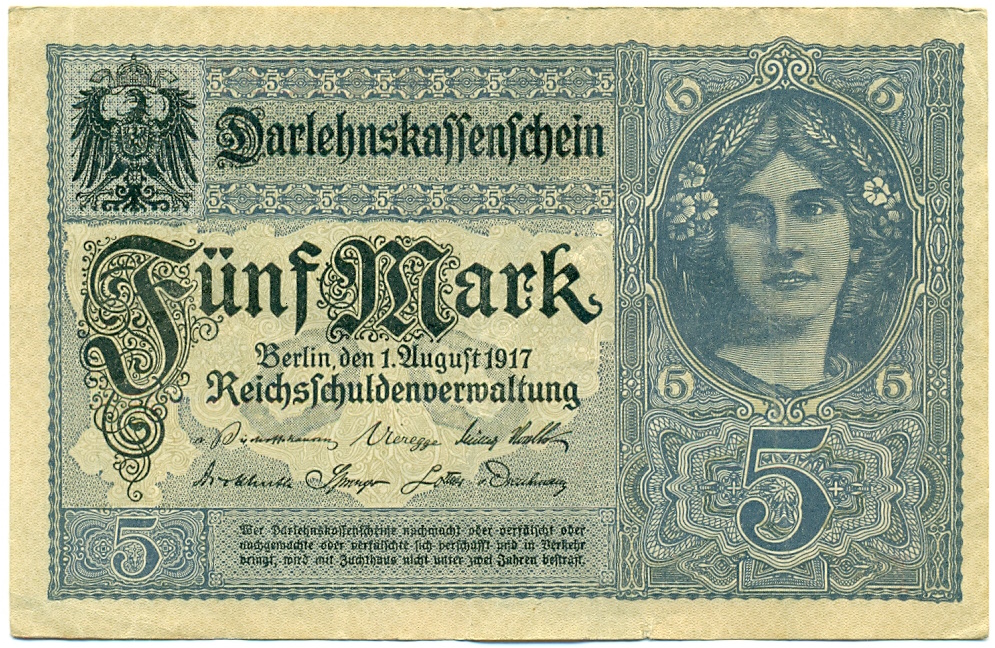 5 марок 1917 года Германия — Фото №1