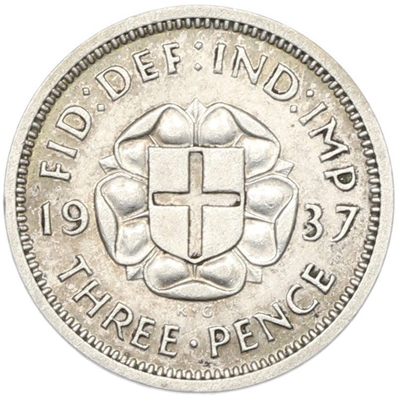 3 пенса 1937 года Великобритания — Фото №1