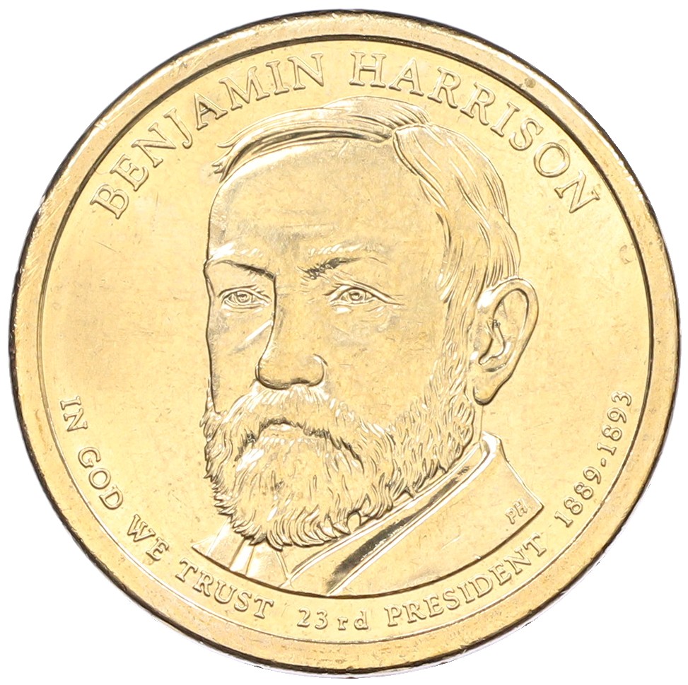 1 доллар 2012 года (P) США «23-й президент США Бенджамин Гаррисон» — Фото №1