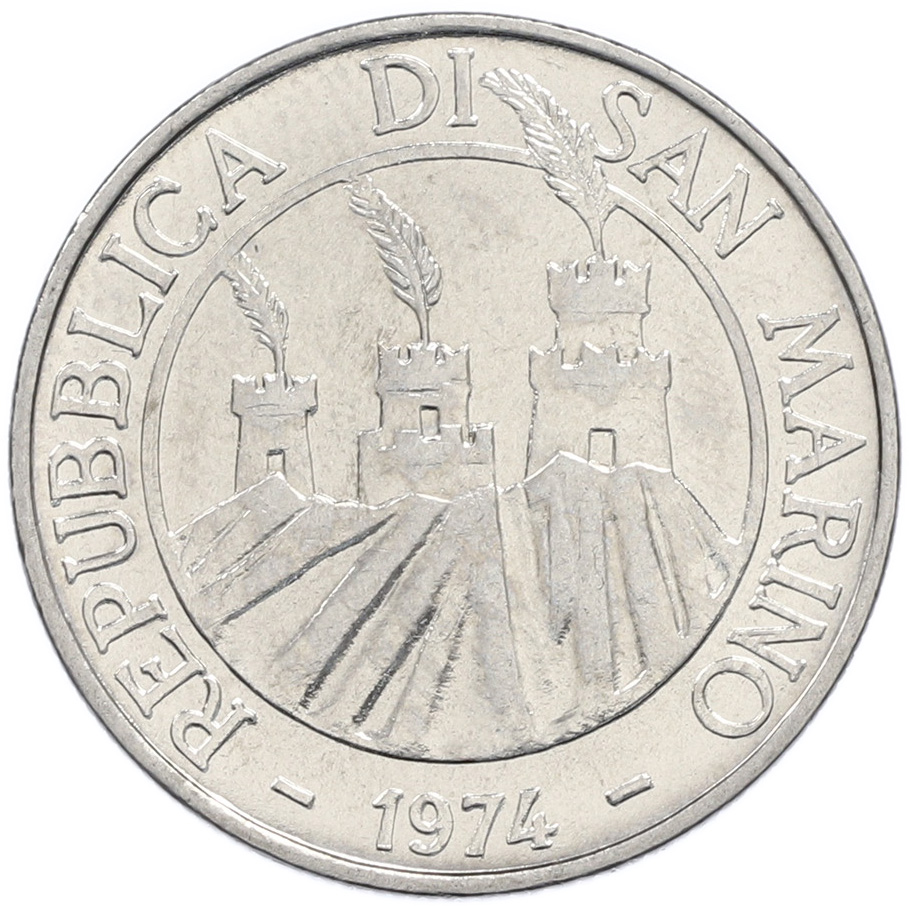 100 лир 1974 года Сан-Марино — Фото №2