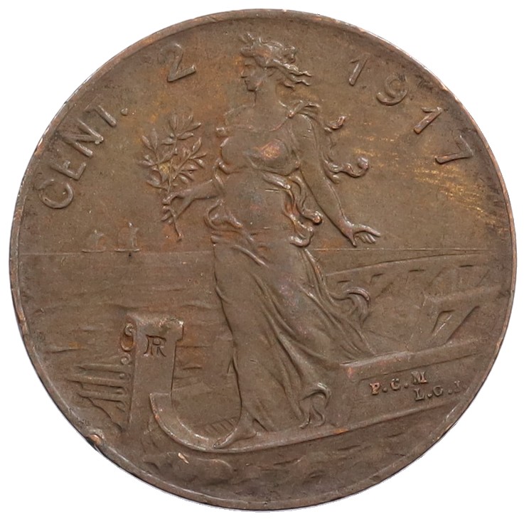 2 чентезимо 1917 года Италия — Фото №1