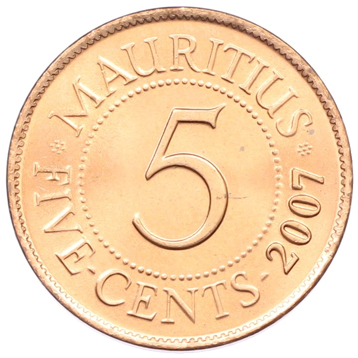 5 центов 2007 года Маврикий — Фото №1