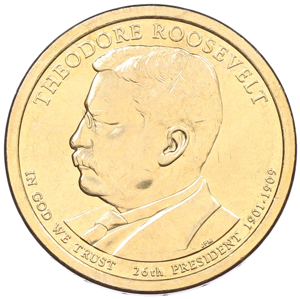 1 доллар 2013 года (D) США «26-й президент США Теодор Рузвельт» — Фото №1