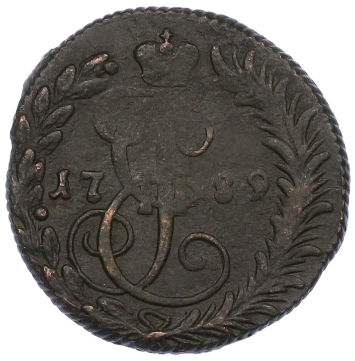 Денга 1789 года КМ Российская Империя (Екатерина II) — Фото №1