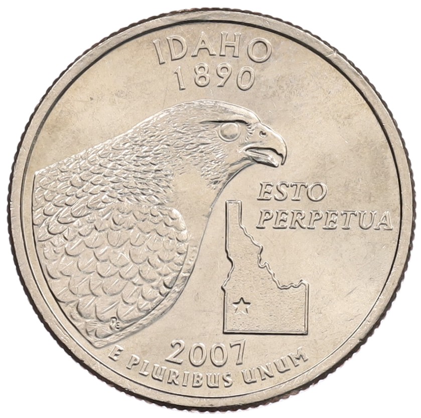 1/4 доллара (25 центов) 2007 года P США «Штаты и территории — Штат Айдахо» — Фото №1