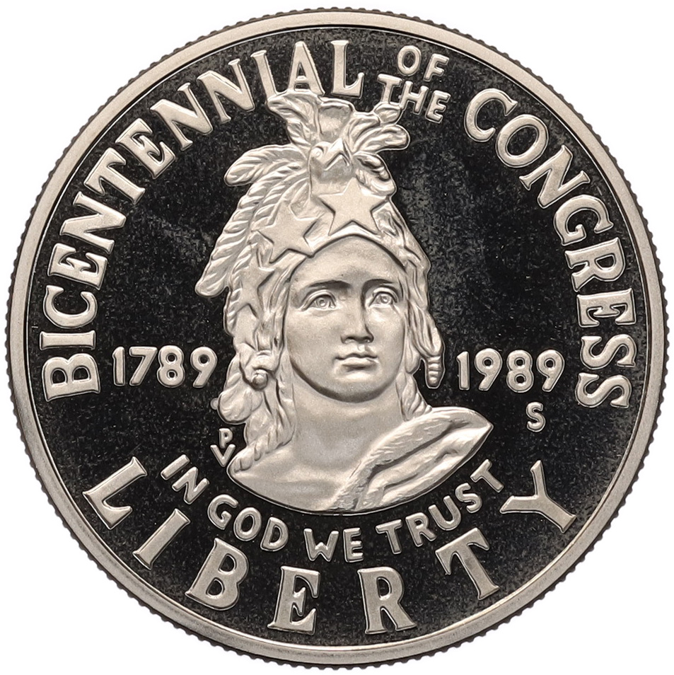 1/2 доллара (50 центов) 1989 года S США «200 лет Конгрессу» — Фото №1