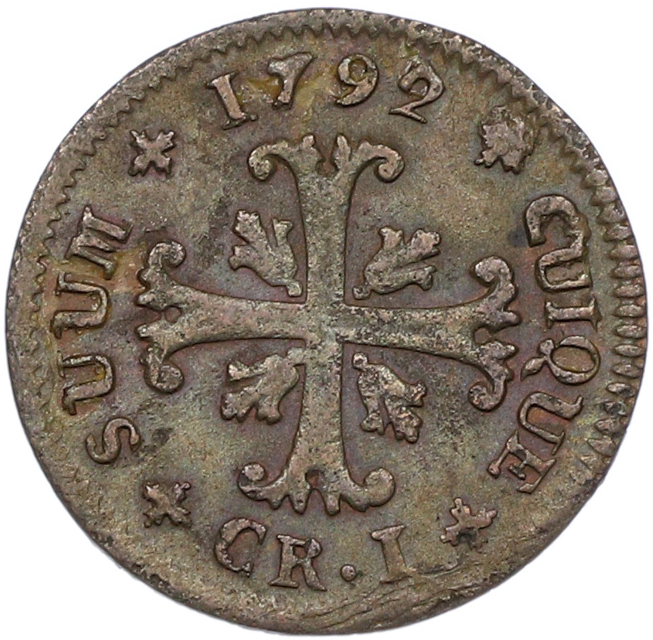 1 крейцер 1792 года Княжество Невшатель — Фридрих Вильгельм II Прусский — Фото №1