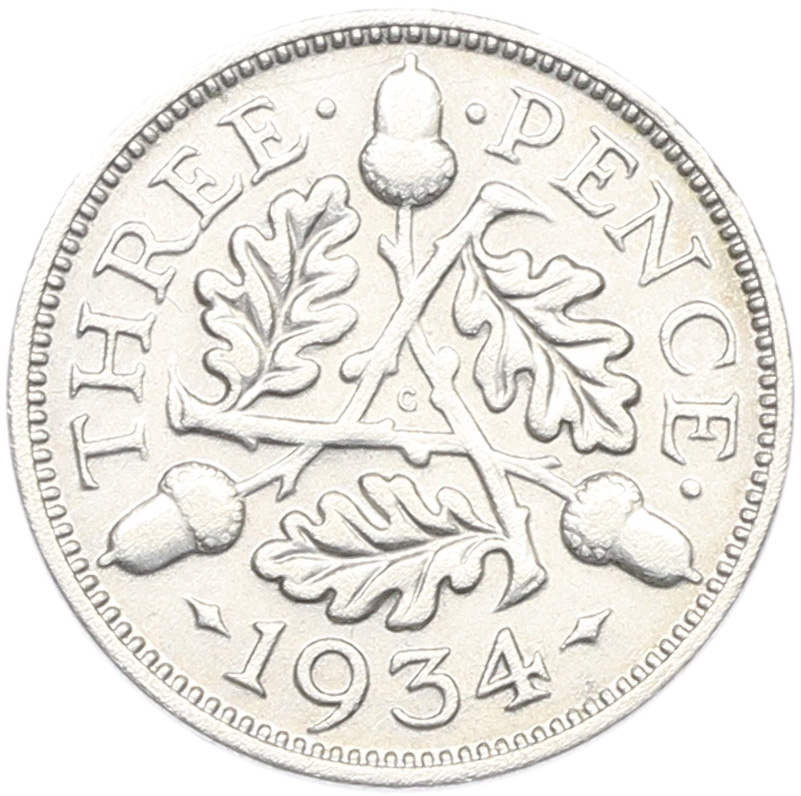 3 пенса 1934 года Великобритания — Фото №1