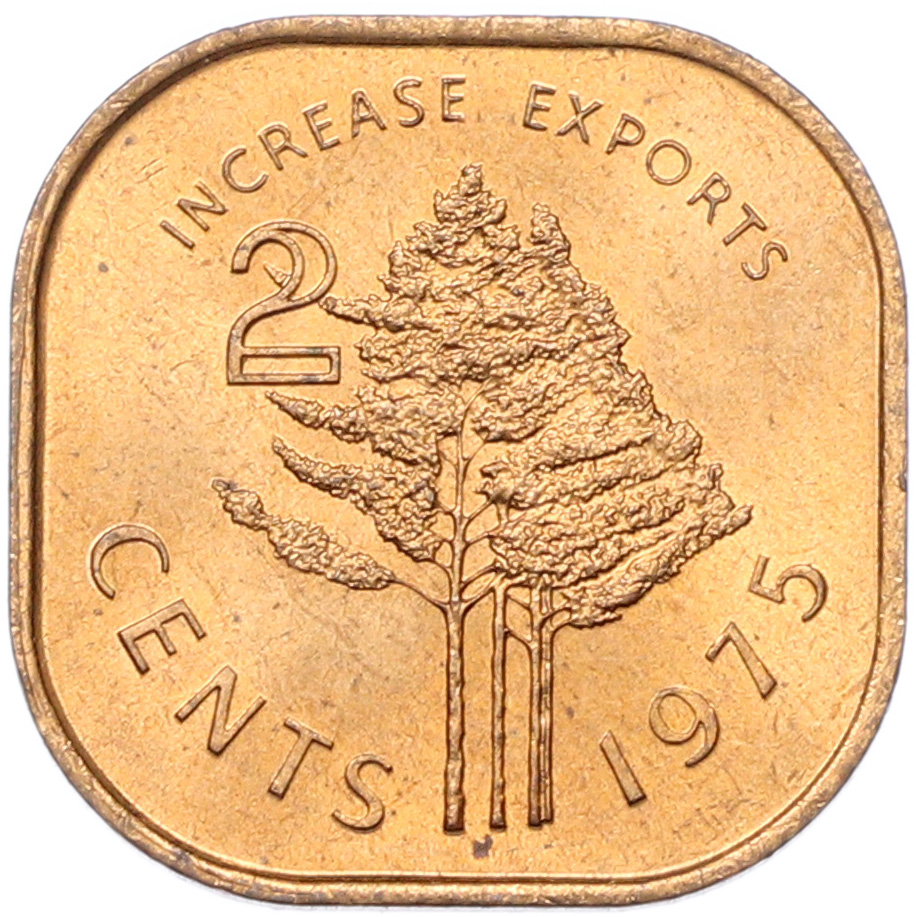 2 цента 1975 года Свазиленд «ФАО — Повышайте экспорт» — Фото №1