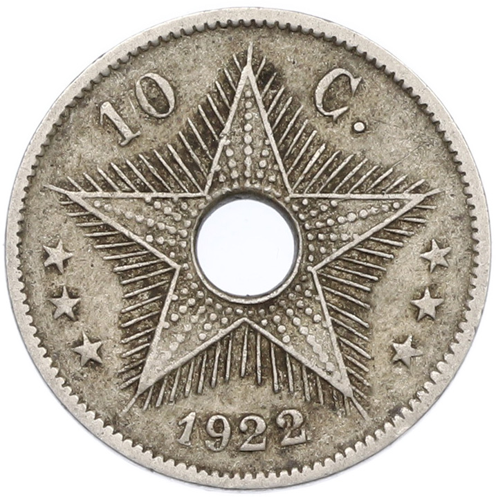 10 сантимов 1922 года Бельгийское Конго — Фото №1