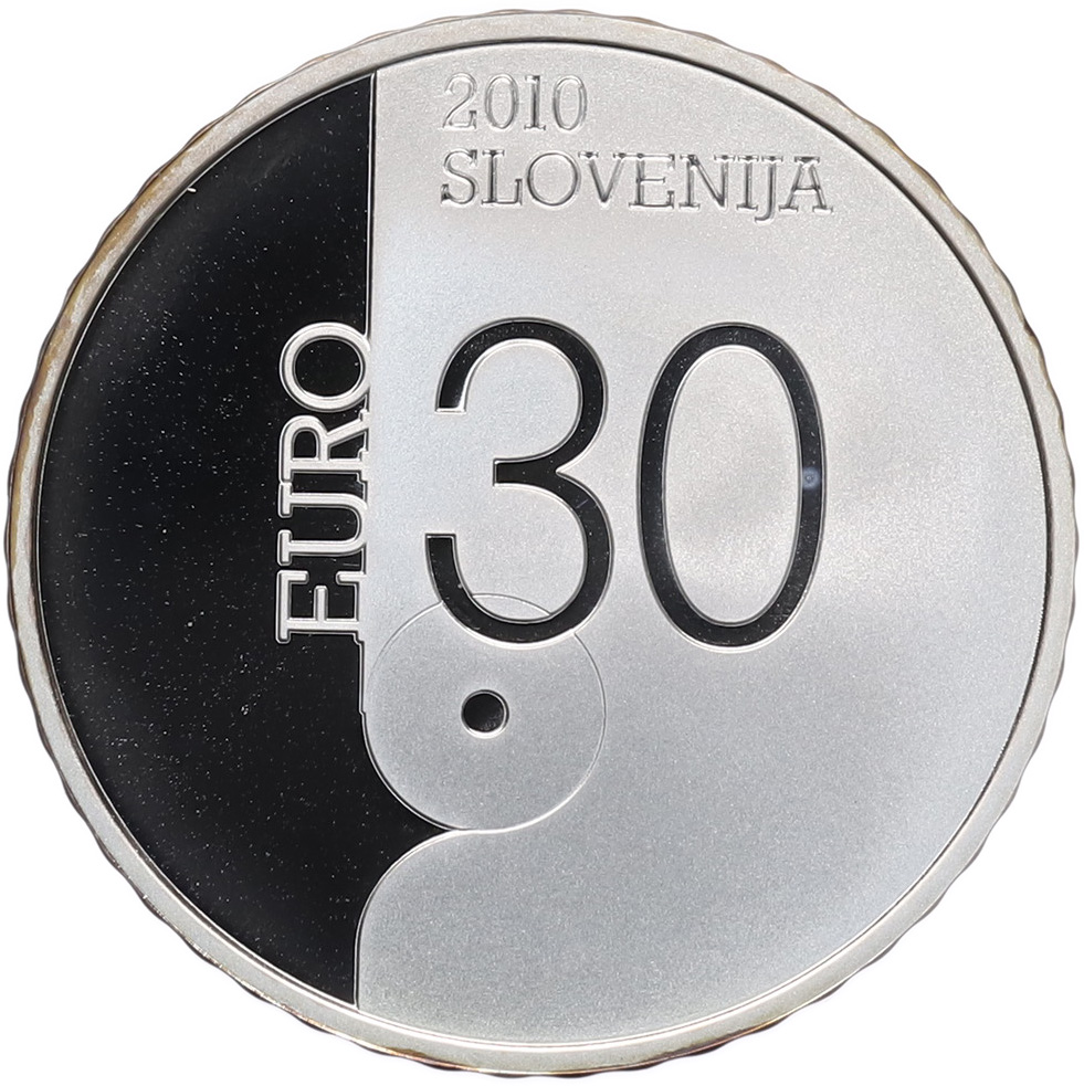 30 евро 2010 года Словения «Любляна — Всемирная столица книги» — Фото №2