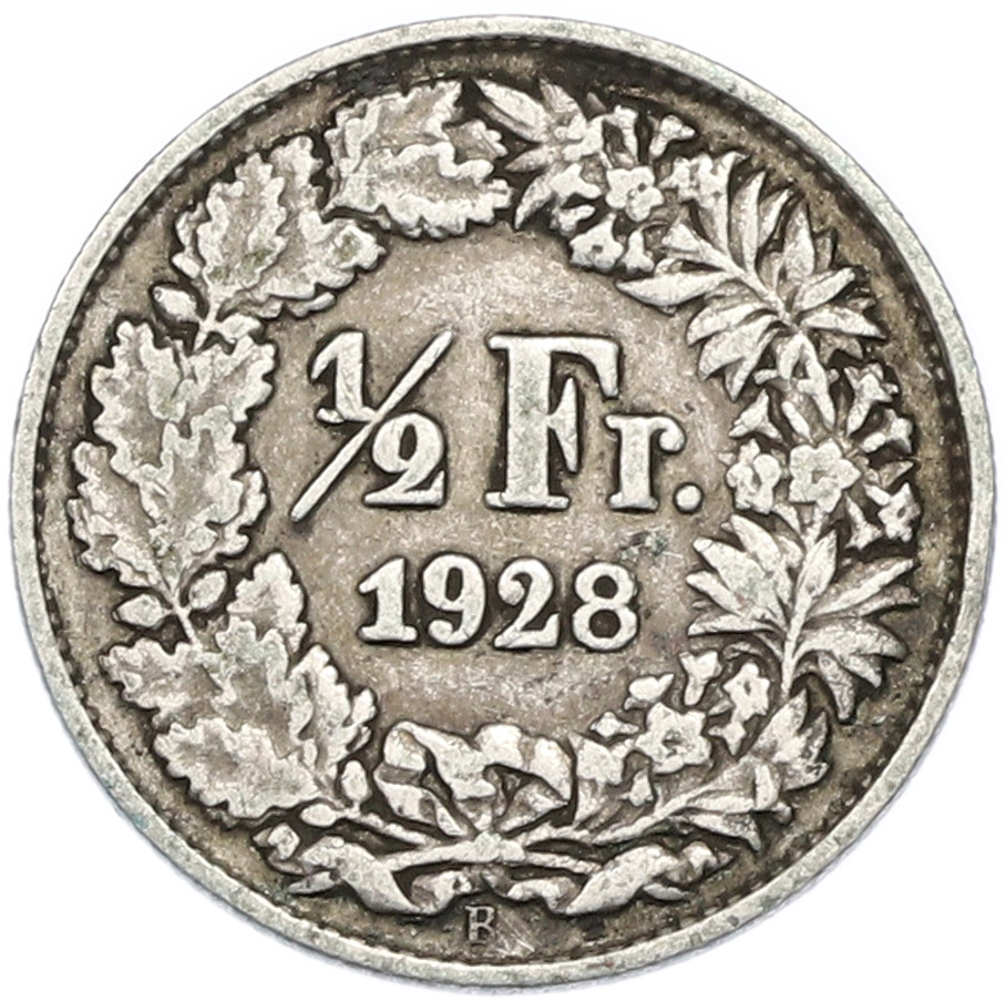 1/2 франка 1928 года Швейцария — Фото №1