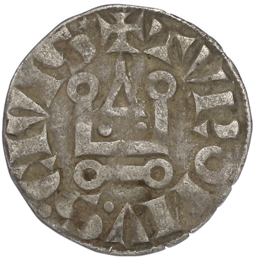 1 денье 1180-1223 года Франция (Турин) Филипп II Август — Фото №1