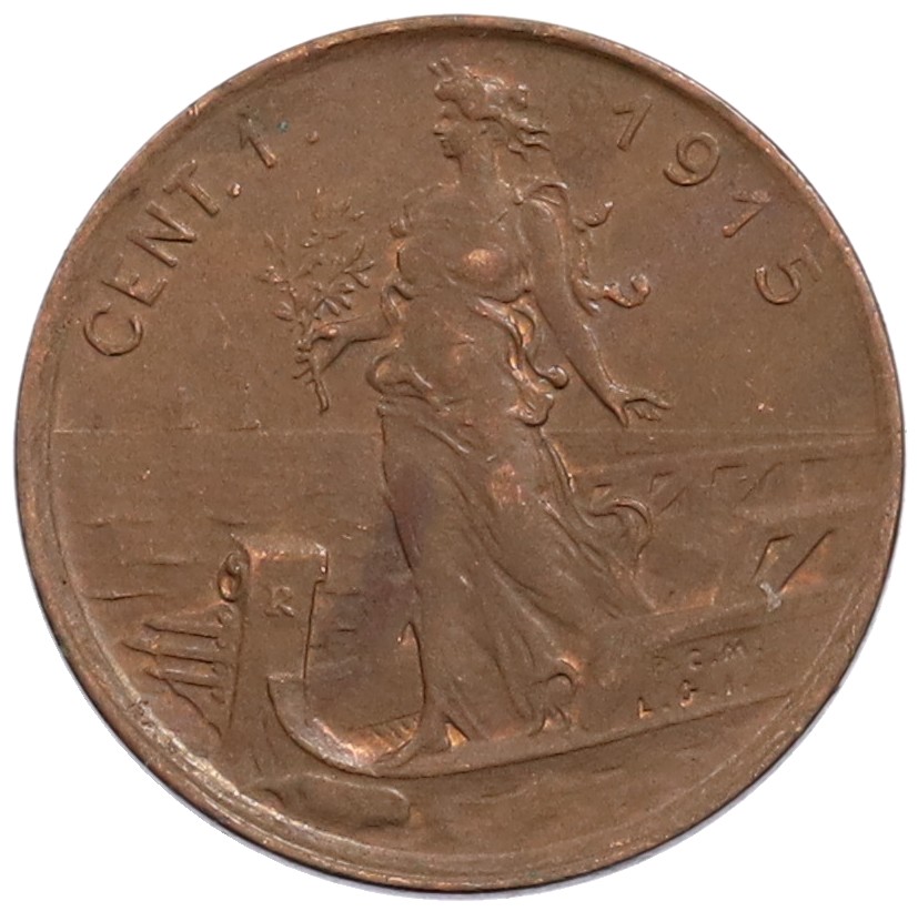 1 чентезимо 1915 года Италия — Фото №1