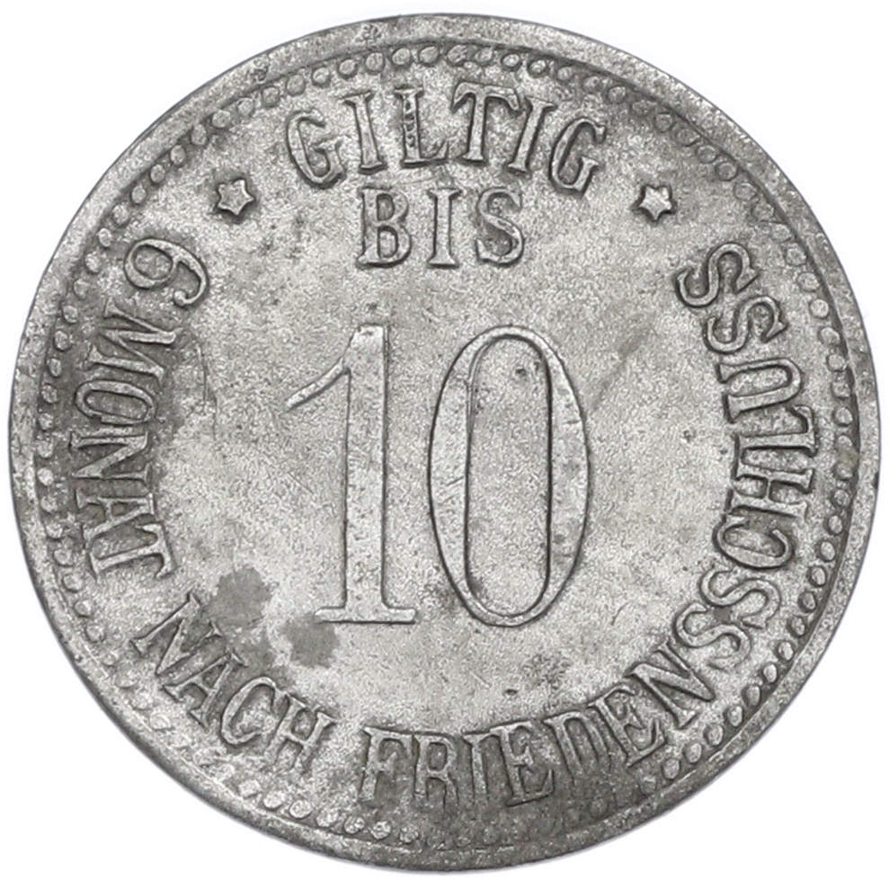10 пфеннигов 1916 года Германия — город Эггенфельден (Нотгельд) — Фото №2