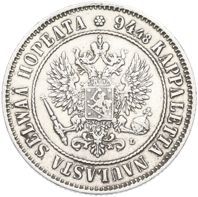 1 марка 1907 года Русская Финляндия — Фото №2