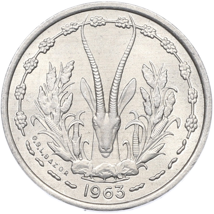 1 франк 1963 года Западно-Африканский валютный союз — Фото №1
