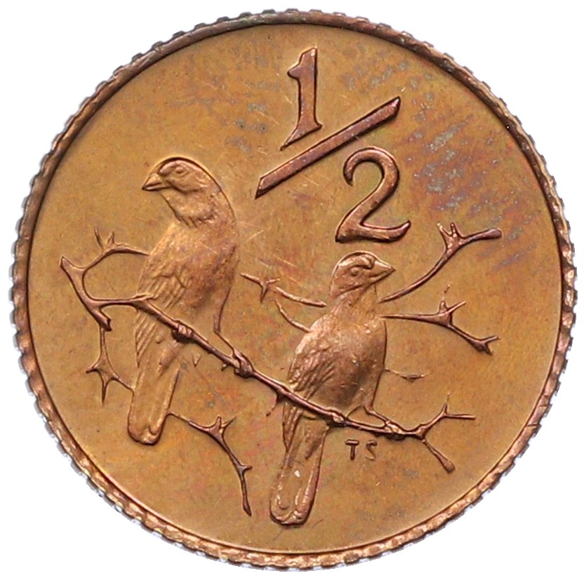 1/2 цента 1977 года ЮАР — Фото №1
