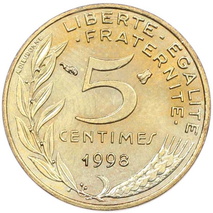 5 сантимов 1998 года Франция — Фото №1