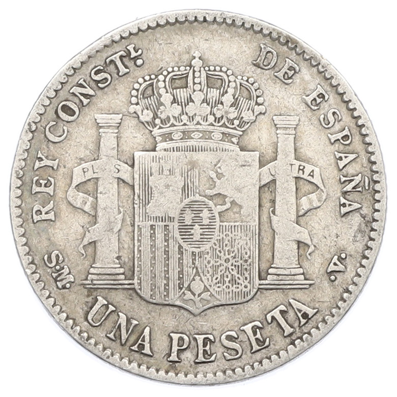 1 песета 1900 года Испания — Фото №2