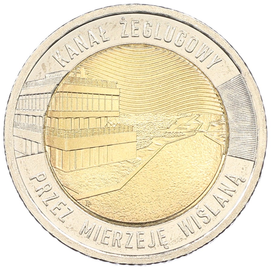 5 злотых 2023 года Польша «Открой для себя Польшу — Канал через Вислинскую косу» — Фото №1