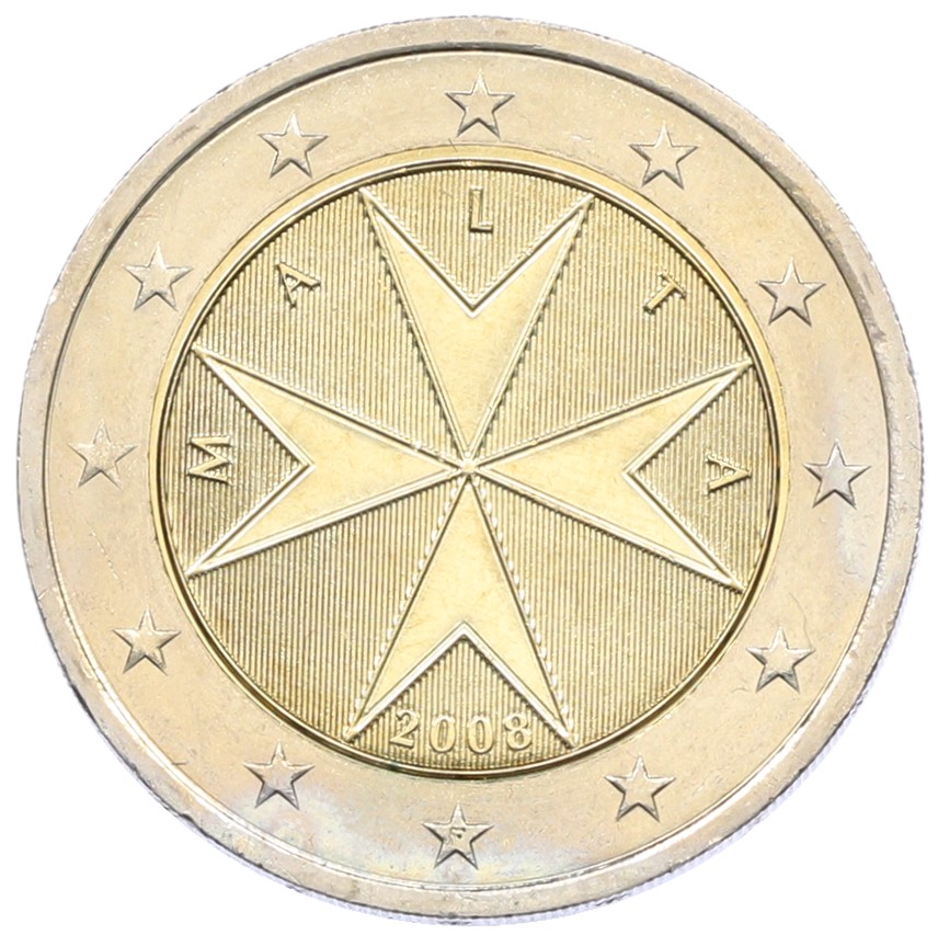 2 евро 2008 года Мальта — Фото №1