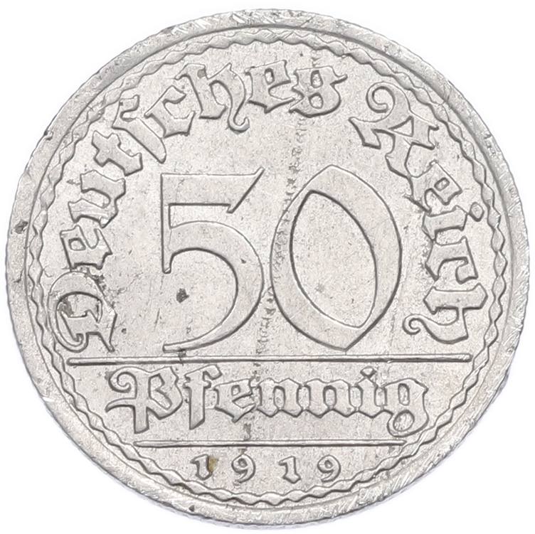 50 пфеннигов 1919 года A Германия — Фото №1