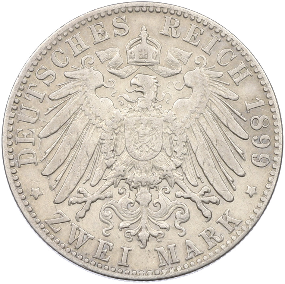 2 марки 1899 года G Германия (Баден) — Фото №2