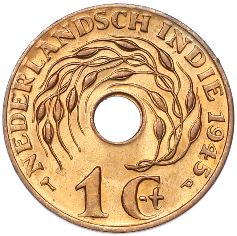 1 цент 1945 года P Голландская Ост-Индия — Фото №1