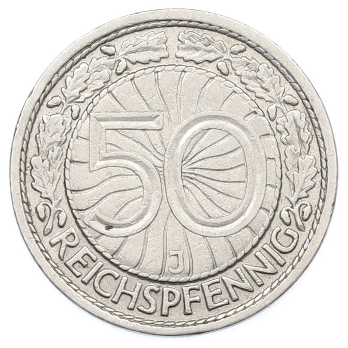 50 рейхспфеннигов 1927 года J Германия — Фото №2