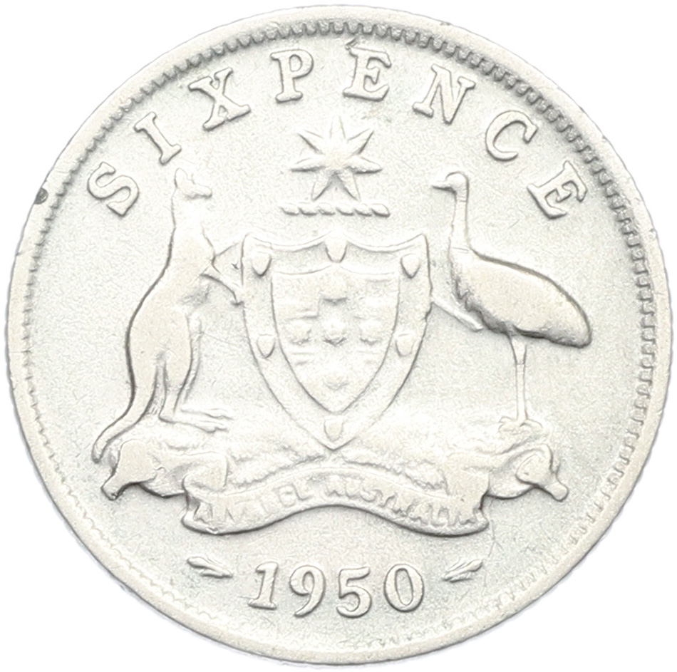 6 пенсов 1950 года Австралия — Фото №1