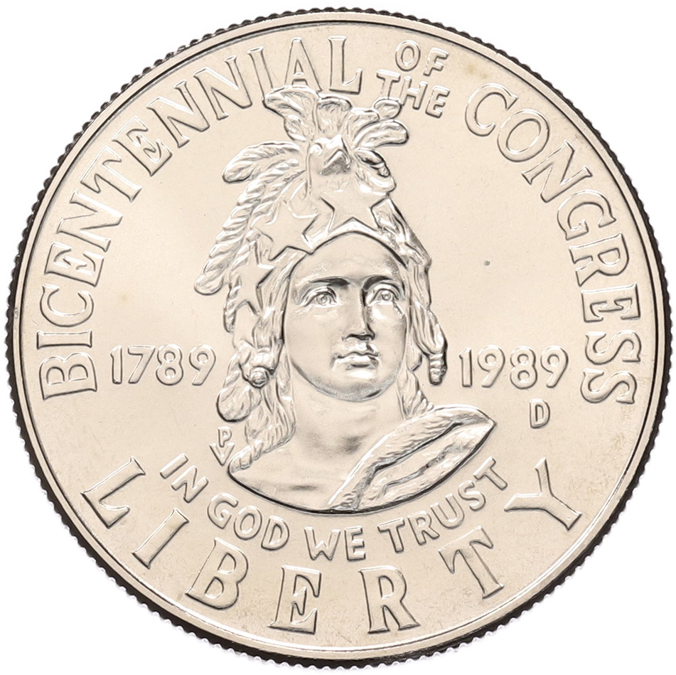 1/2 доллара (50 центов) 1989 года D США «200 лет Конгрессу» — Фото №1