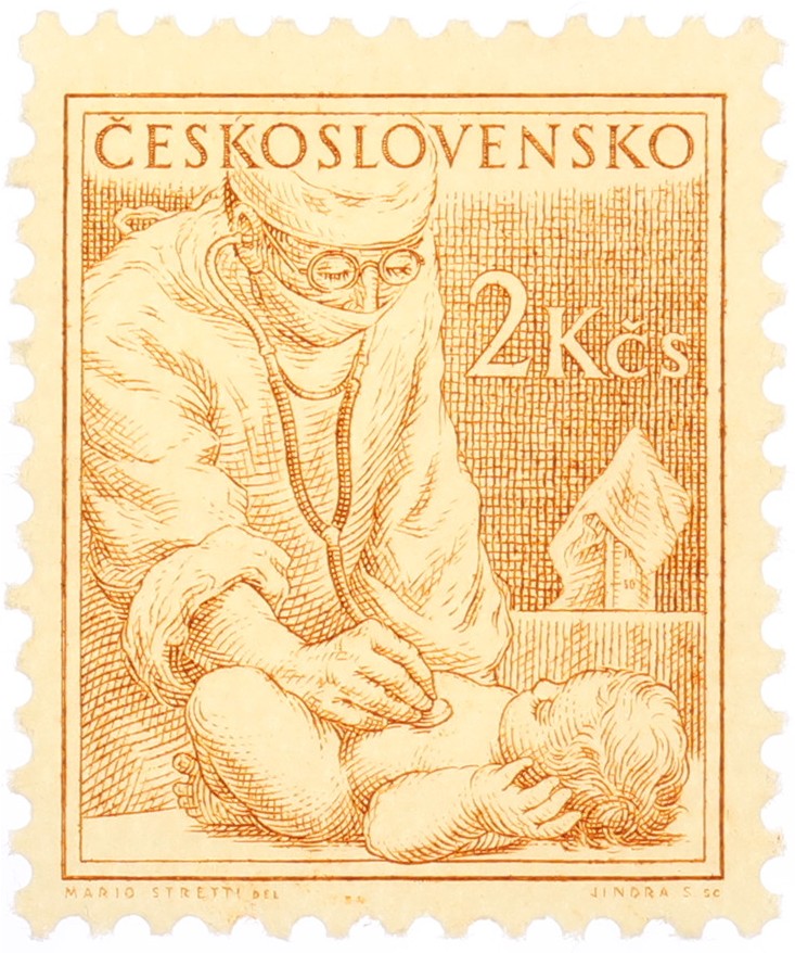 Почтовая марка 2 кроны 1954 года Чехословакия — Фото №1