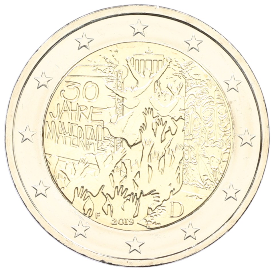 2 евро 2019 года F Германия «30 лет падению Берлинской стены» — Фото №1