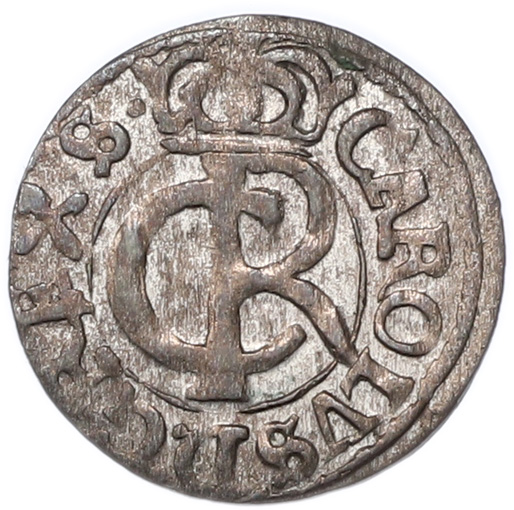 1 солид 1663 года Шведская оккупация Риги — Карл XI — Фото №2