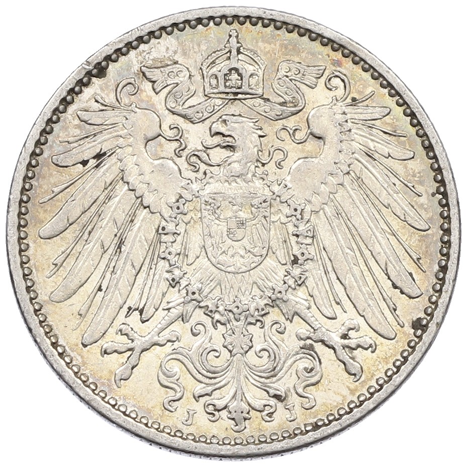 1 марка 1915 года J Германия — Фото №2