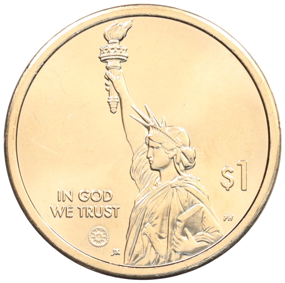 1 доллар 2025 года Р США «Американские инновации — Конвейерная линия для сборки автомобиля (Мичиган)» — Фото №2