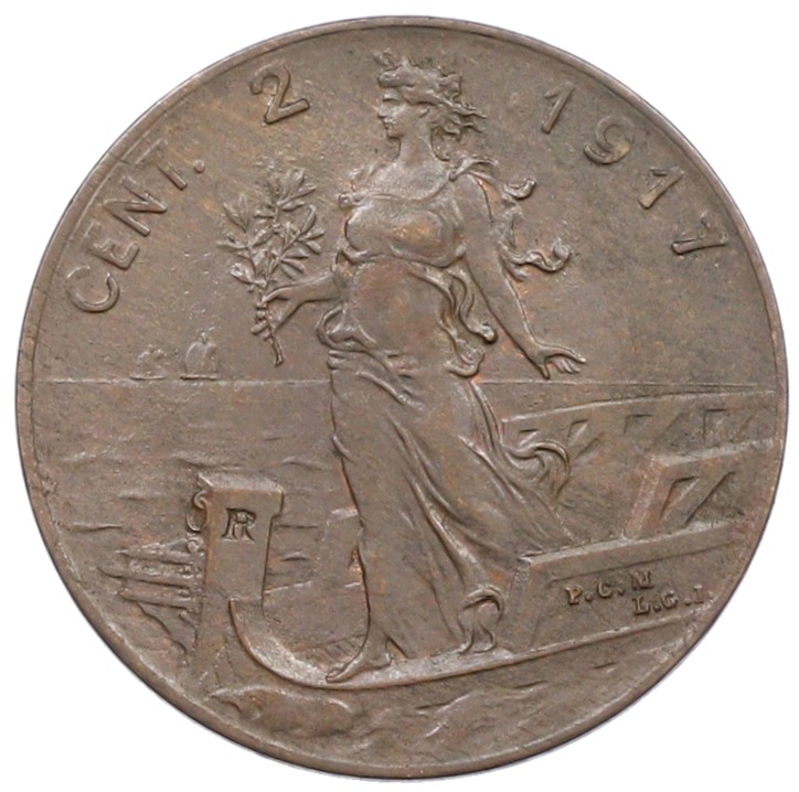 2 чентезимо 1917 года Италия — Фото №1