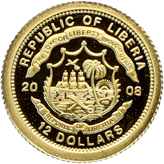 12 долларов 2008 года Либерия «Страны Европы — Франция» — Фото №2