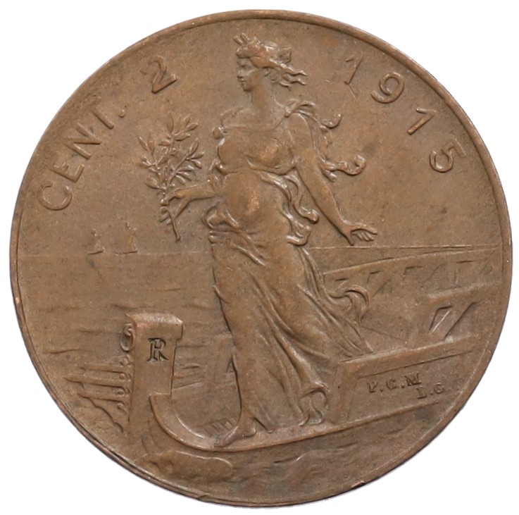 2 чентезимо 1915 года Италия — Фото №1