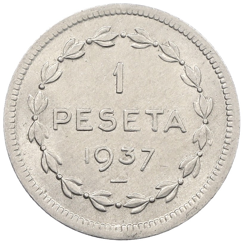 1 песета 1937 года Испания — Эускади (Страна Басков) — Фото №1