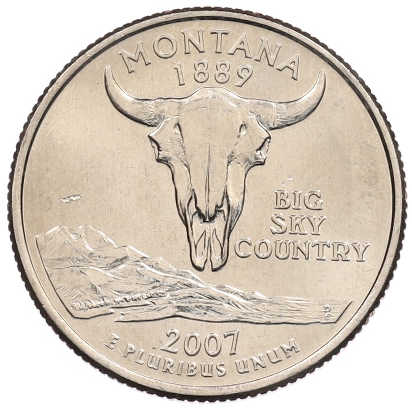 1/4 доллара (25 центов) 2007 года P США «Штаты и территории — Монтана» — Фото №1