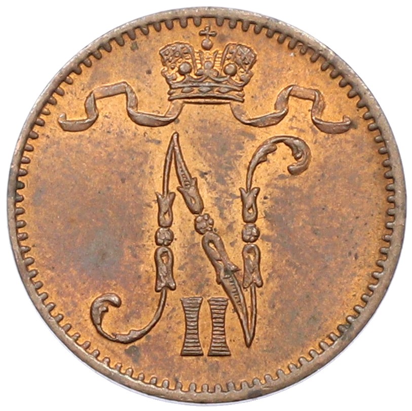 1 пенни 1905 года Русская Финляндия — Фото №2